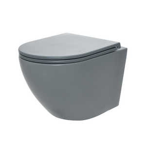 Унитаз подвесной с сиденьем SoftClose, технология смыва Rimless, серый AQM2002MGR AQUAme