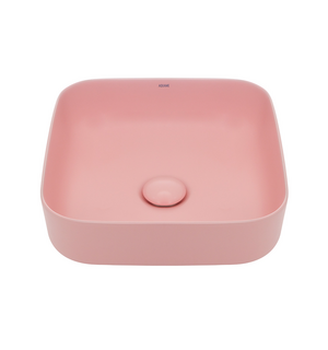 Раковина накладная квадратная, цвет розовый матовый. 390x390x130 AQM5011MP AQUAme