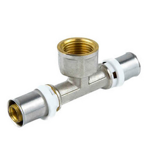 Тройник пресс латунь Дн16х1/2"х16 ВР STI