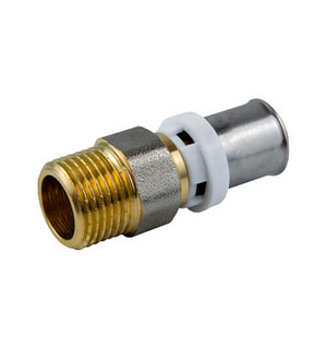 Муфта пресс латунь никель ДН20х 3/4" НР STI