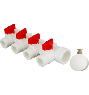 Коллектор 40/3*20w с воздухоотводчиком красный ТТ000014896 MeerPlast
