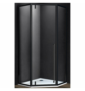 Душевой уголок 900х900, чёрный, стекло прозрачное Penta VSP-3P900CLB Vincea
