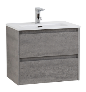 Тумба под раковину подвесная с двумя выкатными ящиками KRAFT 39 Cemento Grigio 800х390x500 BelBagno