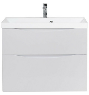 Тумба под раковину подвесная с двумя выкатными ящиками MARINO-H60 Bianco Lucido 800x450x600 BelBagno