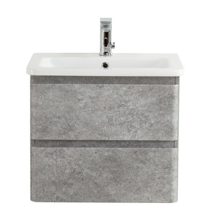 Тумба под раковину подвесная с двумя ящиками ALBANO-CER Cemento Verona Grigio 470x444x500 BelBagno
