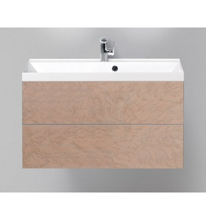 Тумба под раковину подвесная с двумя ящиками механизм PUSH REGINA Marmo Rosa 900x450x550 BelBagno
