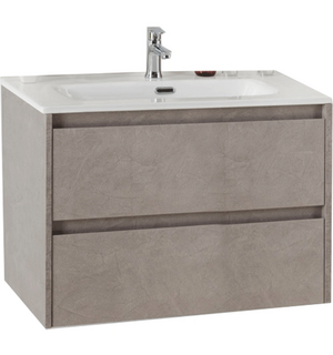 Тумба под раковину подвесная с двумя выкатными ящиками KRAFT 39 Cemento Grigio 500х390x500 BelBagno