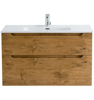 Тумба под раковину подвесная с двумя выкатными ящиками ETNA H-60 Rovere Nature 1000x455x600 ETNA-H60-1000-2C-SO-RN-P BelBagno