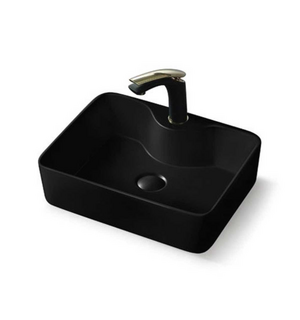 Раковина накладная керамическая 475х365х130 черная матовая VBS-127MB Vincea