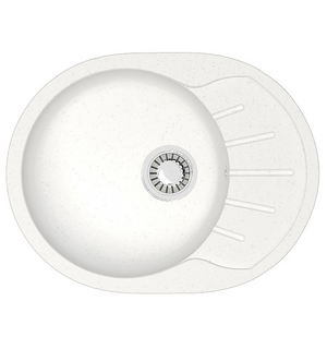 Кухонная мойка Light 575х440х215 Белый лед сифон + герметик CS00079918 Azario