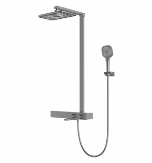 Душевая система Inspire термостатическая с изливом, вороненая сталь VSFS-3I13TGM Vincea