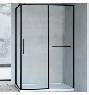 Душевой уголок Slim Soft 150х100, черный, стекло прозрачное VSR-1SS1015CLB Vincea