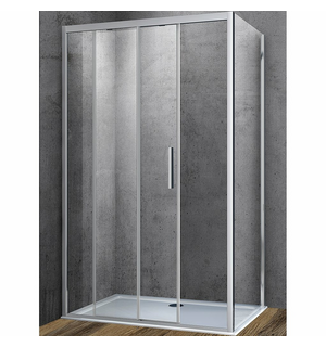 Душевой уголок Soft 160х80, хром, стекло прозрачное VSR-3SO8016CL Vincea