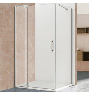 Душевой уголок Extra 110/120х100, черный, стекло прозрачное VSR-1E111210CLB Vincea