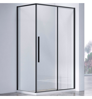 Душевой уголок Slim-N 120х80, черный, стекло прозрачное VSR-4SN8012CLB Vincea