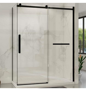 Душевой уголок Como Soft 150х100, черный, стекло прозрачное VSR-1CS1015CLB Vincea