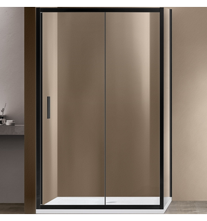 Душевой уголок Garda 150х90, черный, стекло прозрачное VSR-1G9015CLB Vincea