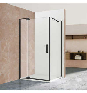 Душевой уголок Extra 80/90х100, черный, стекло прозрачное VSR-1E809010CLB Vincea