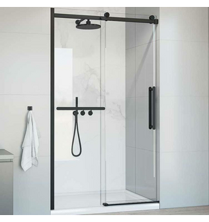 Душевая дверь Como Soft 130, черный, стекло прозрачное VDS-1CS130CLB Vincea
