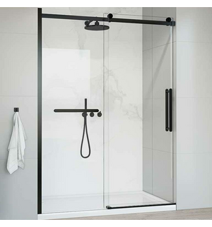 Душевая дверь Como Soft 140, черный, стекло прозрачное VDS-1CS140CLB Vincea