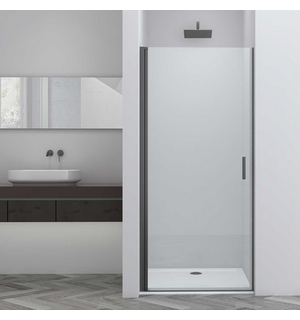 Душевая дверь Extra 80/90, вороненая сталь, стекло прозрачное VDP-1E8090CLGM Vincea