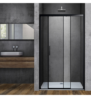 Душевая дверь Soft 140, черный, стекло прозрачное VDS-3SO140CLB Vincea
