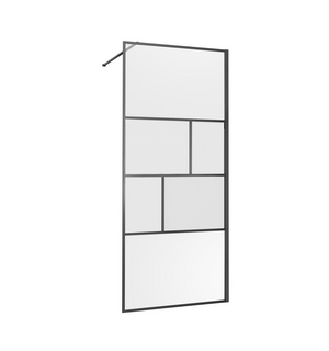 Душевая перегородка Walk-In 100х200, вороненая сталь, стекло рифленое VSW-1HC100CFGM Vincea