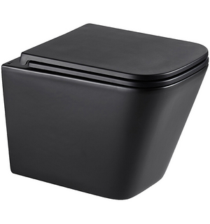 Унитаз Florex подвесной, безободковый с сиденьем микролифт, смыв Торнадо 3.0, черный матовый Lemark