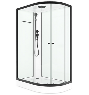 Душ.кабина. Delight Slim 128 L DS01DS128LLWCl00.Gt-Black Domani