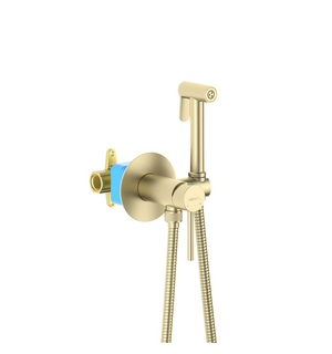 Встраиваемый гигниенический комплект Европа AQ1021BG шлифованное золото Aquatek