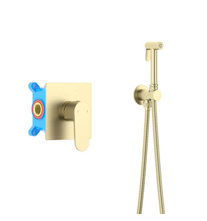 Встраиваемый гигиенический комплект Оберон AQ1219BG шлифованное золото Aquatek