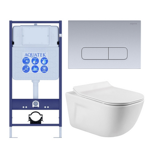 Унитаз с инсталляцией SET AQUATEK ДИВА-014 4в1