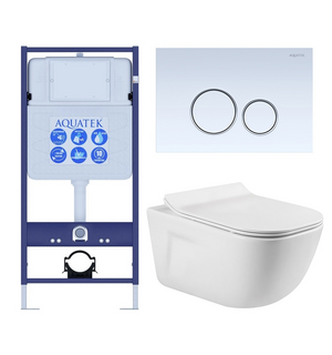 Унитаз с инсталляцией SET AQUATEK ДИВА-015 4в1