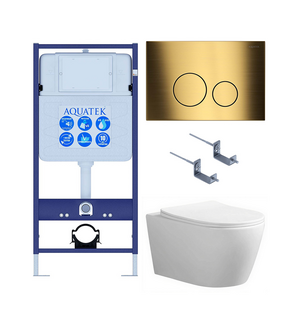 Унитаз с инсталляцией Set AQUATEK АУРА KDI38 4в1