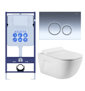 Унитаз с инсталляцией SET AQUATEK ДИВА-018 4в1
