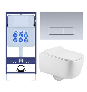 Унитаз с инсталляцией SET AQUATEK ЛУГАНО-014 4в1