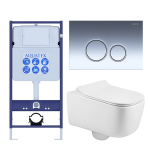 Унитаз с инсталляцией SET AQUATEK ЛУГАНО-018 4в1