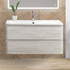 Тумба под раковину подвесная с двумя ящиками ALBANO Rovere Vintage Bianco 1000x450x500 BelBagno