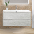 Тумба под раковину подвесная с двумя ящиками ALBANO Cemento Verona Grigio 800x450x500 BelBagno