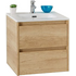 Тумба под раковину подвесная с двумя ящиками KRAFT 39 Rovere Nebrasca Nature 500х390x500 BelBagno