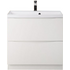 Тумба под раковину напольная с двумя выкатными ящиками MARINO Bianco Lucido 600x450x805 BelBagno