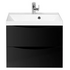 Тумба под раковину подвесная с двумя выкатными ящиками MARINO Nero Lucido 600x450x500 BelBagno