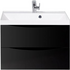 Тумба под раковину подвесная с двумя выкатными ящиками MARINO Nero Lucido 700x450x500 BelBagno