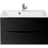 Тумба под раковину подвесная с двумя выкатными ящиками MARINO Nero Lucido 800x450x500 BelBagno