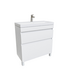 Тумба с умывальником напольная с ящиками, белая, 80 см, Zodiac ZOD8CBFi95K Iddis