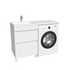 Тумба с умывальником напольная для стиральной машины с ящиками, 120 см, левая, белая, Optima Home.