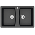 Кухонная мойка Elmas 780х500х190 Черная сифон + герметик CS00078333 Azario