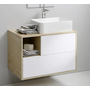 Тумба под раковину Aquanika QUADRO 100 AQQ1004650RU63 100х46х50 (дуб давос/белый)